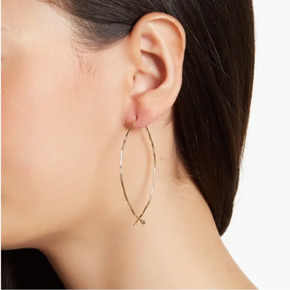 Adornia 14K Gold Plated Sterling Silver Wire Threader Earrings NEW - Picture 1 of 2